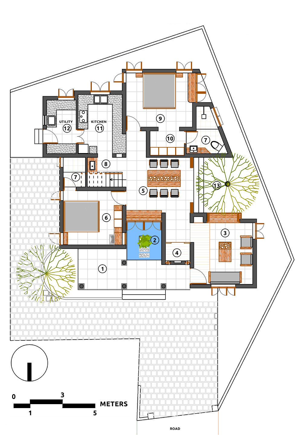 Ground Floor Plan for Jeena's Residence