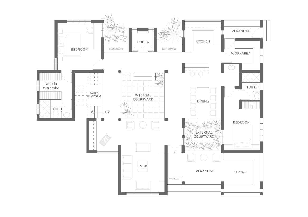 Ground Floor Plan of Central Courtyard House